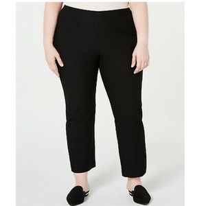 NWT Eileen Fisher Signature Stretch Crepe Pull On Flare Ankle Pant Black Size 3X